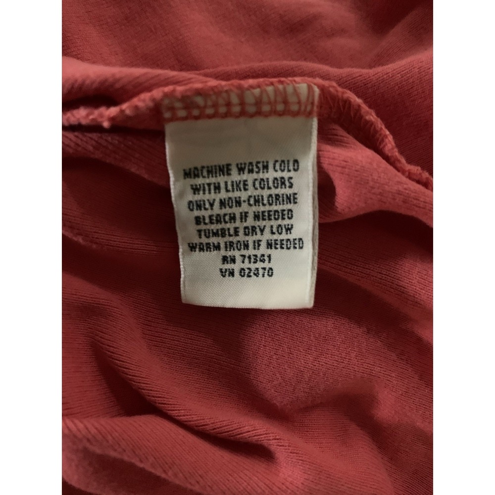 L.L. Bean Women's Top Shirt blue and pinkcoral. Crew Neck 3/4 Sleeve, 100%Cotton - Picture 9 of 16